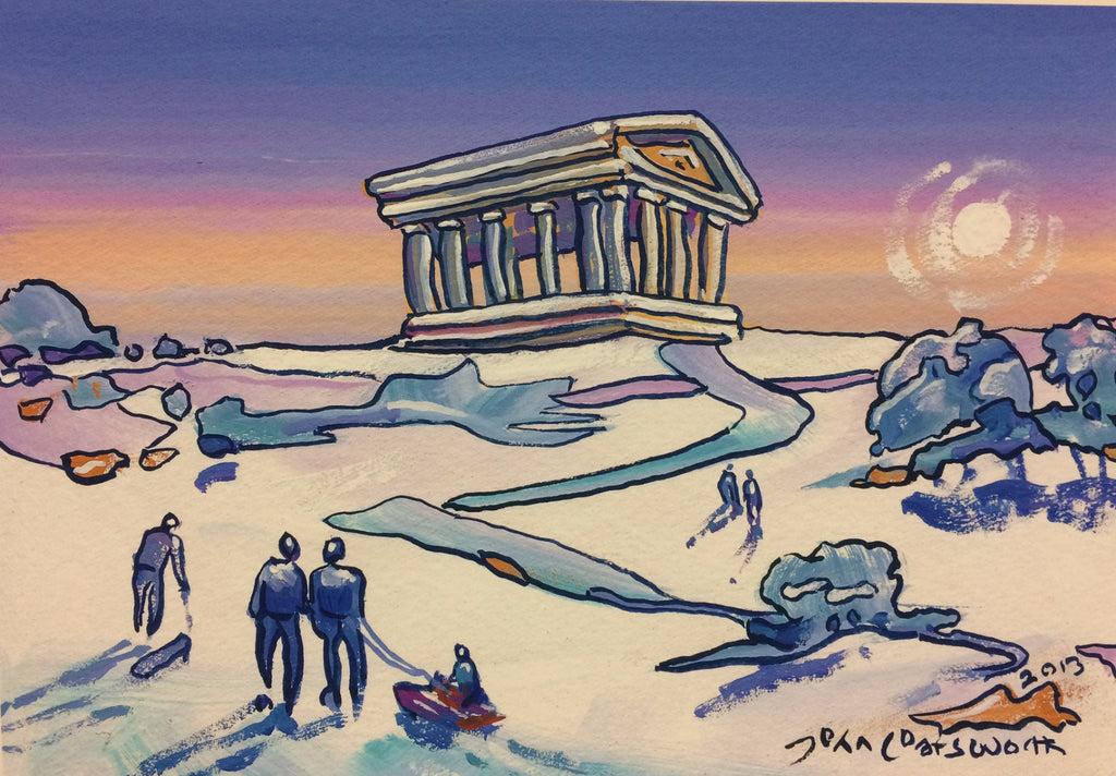 Penshaw Monument in the snow.